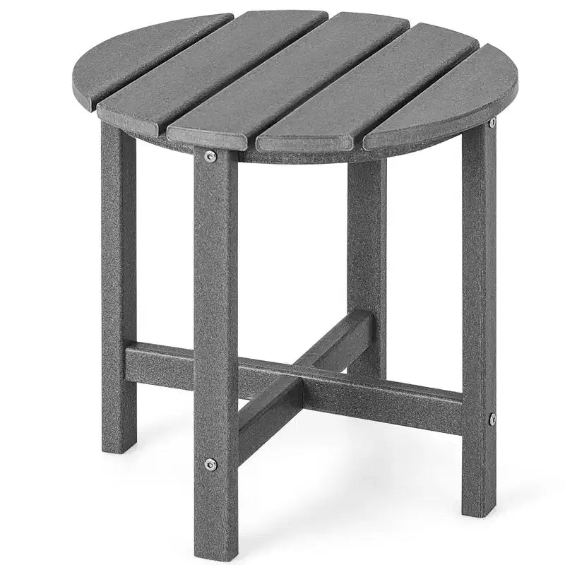 Costway 18'' Patio Round Adirondack Side Table Weather Resistant HDPE Garden