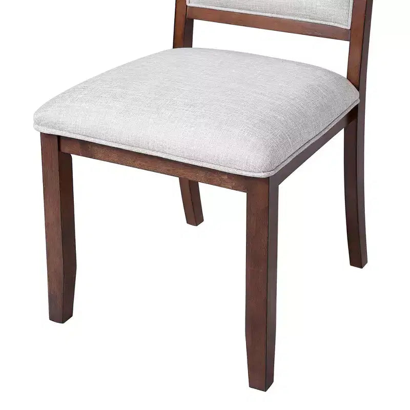 Set of 4 Farmhouse Dining Chairs with High Backs and Upholstered Seating