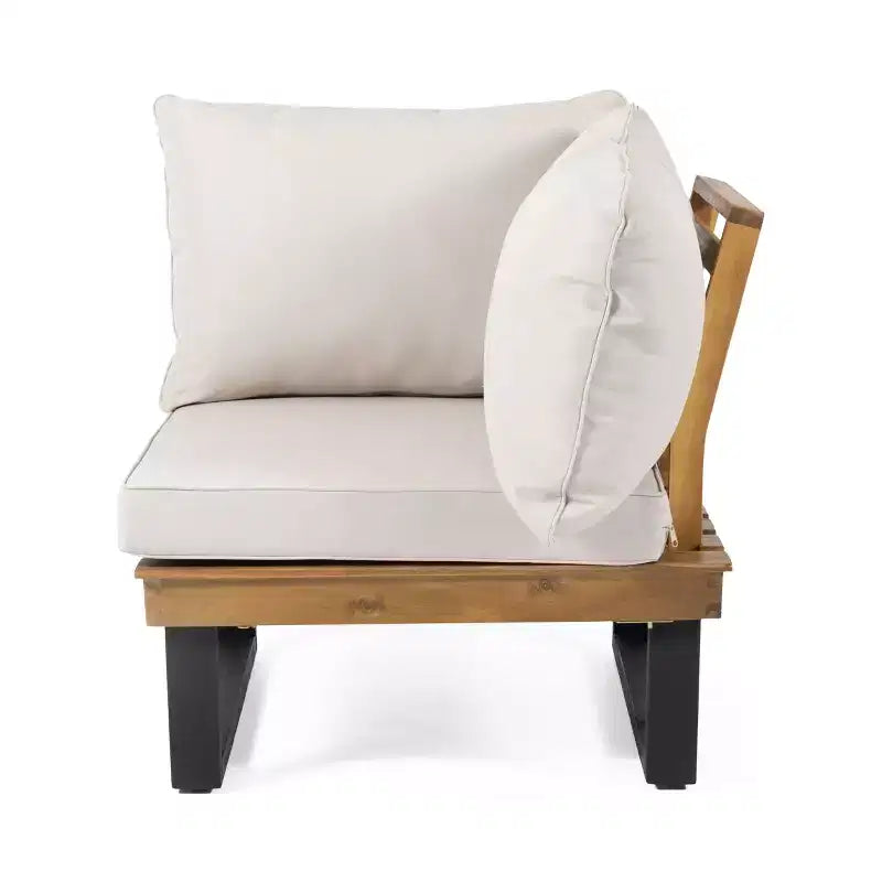 L-shape Outdoor Sectional Sofa Set Patio Leisure Lounge Set Garden Conversation Seating Set with Coffee Table & Water Resistant Cushion - ModernLuxe