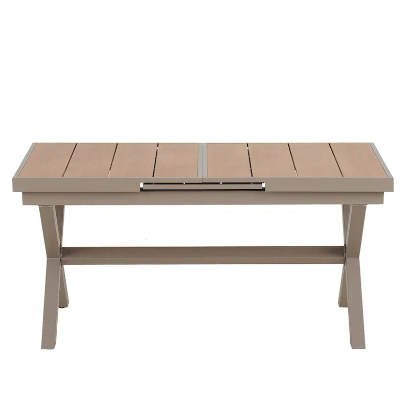 7-Piece Outdoor Extendable Dining Set with Extendable Table and 6 Armrest Chair