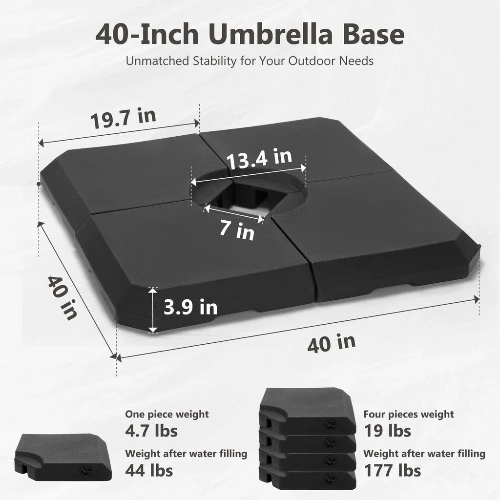 MAISON ARTS 12 FT Automatic Hydraulic Cantilever Umbrella Aluminum Pole 360 Degree Rotation