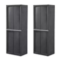Sterilite 2 Pack Adjustable 4-Shelf Garage Storage Cabinet Bin Organizer, Gray