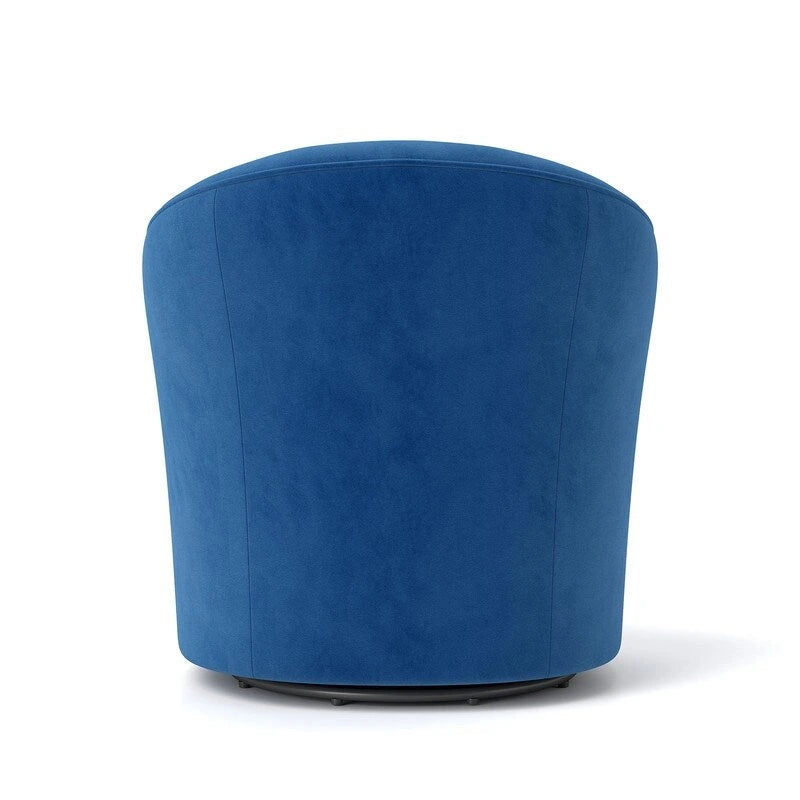Fauteuil baril pivotant à 360 degrés SEYNAR moderne en velours avec dossier capitonné, lot de 2
