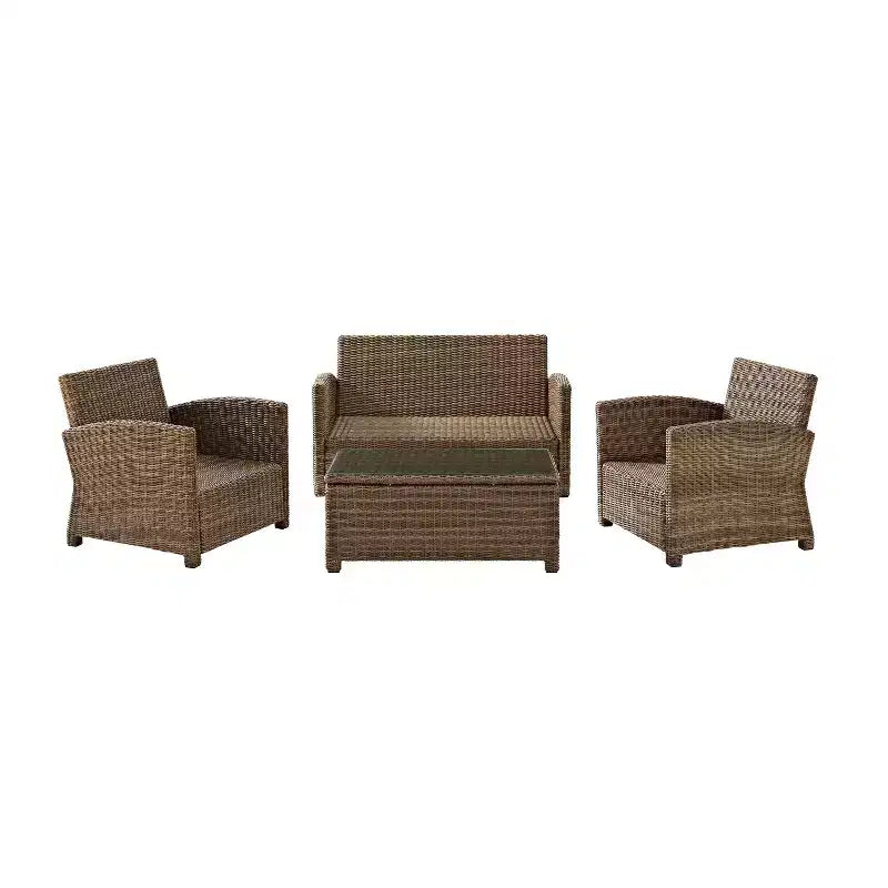 Bradenton 4pc Outdoor Wicker Conversation Set - Crosley