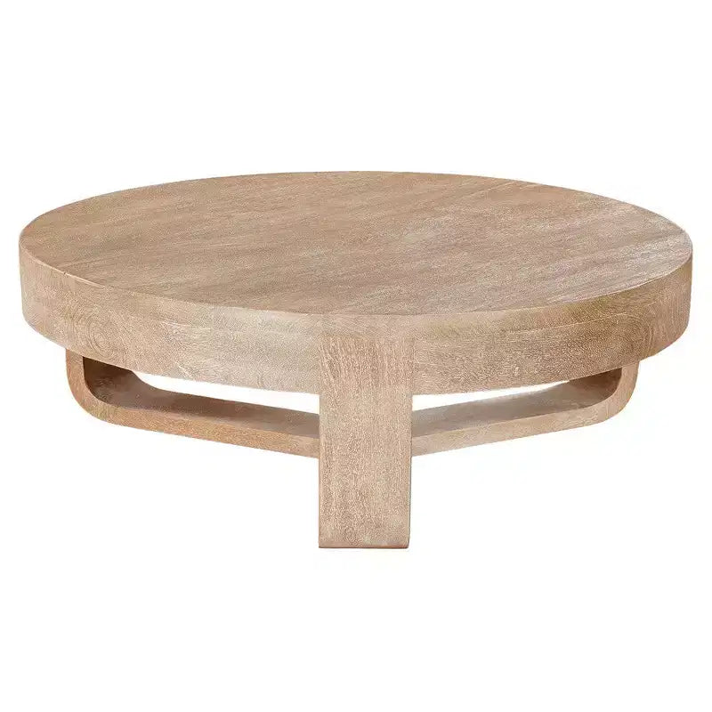 Royal Hampton 32 Inch Round Top Coffee Table with Open Sled Base