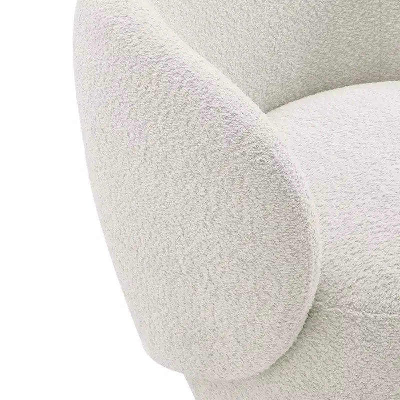 Spruce&Spring Upholstered Swivel Accent Barrel Chair with Wood Base
