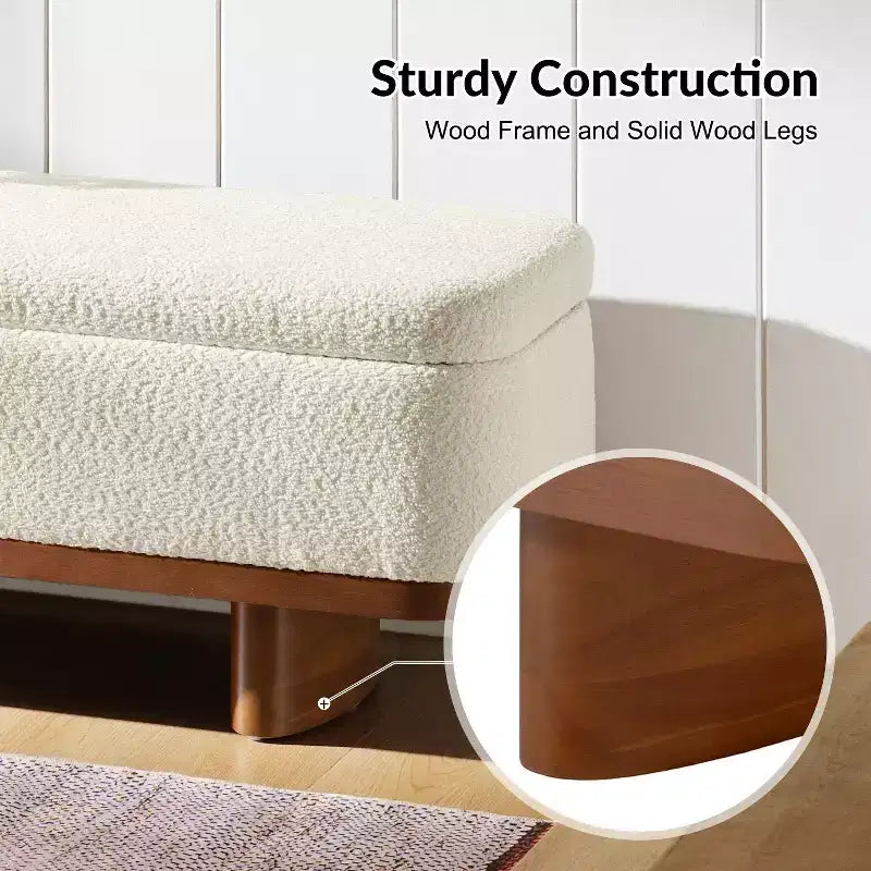 Clara Simple Assemble Flip Top Bench with Solid Wood Frame|HULALA HOME