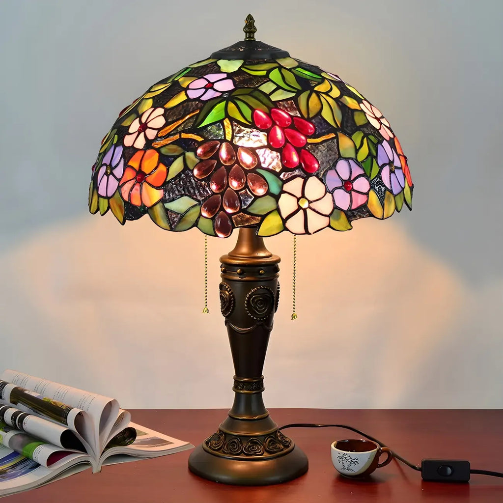 HomeyFad 2-Light Vintage Stainless Glass Dome Table Lamp