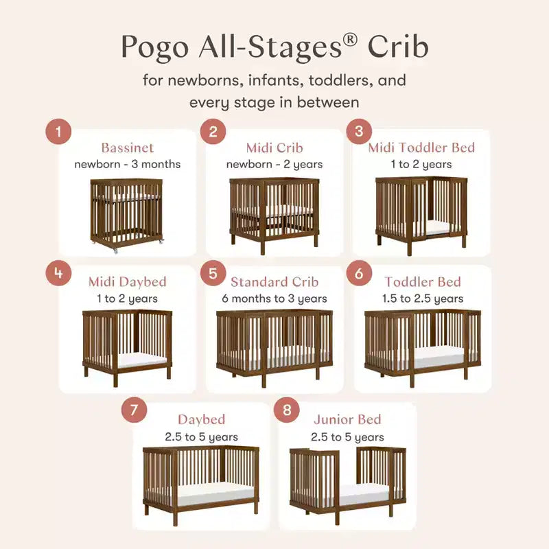 Babyletto Pogo 8-in-1 Convertible Crib with All-Stages Conversion Kits