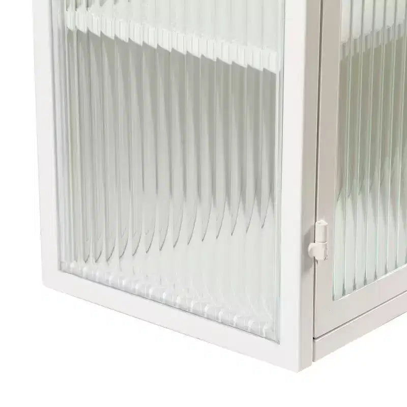 Meuble haut moderne à 2 portes Okak avec portes vitrées de rangement à 3 niveaux pour entrée/salle à manger/salon/cuisine