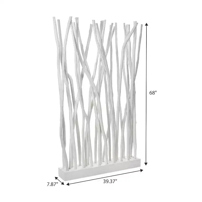 JONATHAN Y Tranquil 39W x 68H Coastal Bohemian Handcrafted Teak Branch Single Panel Room Divider