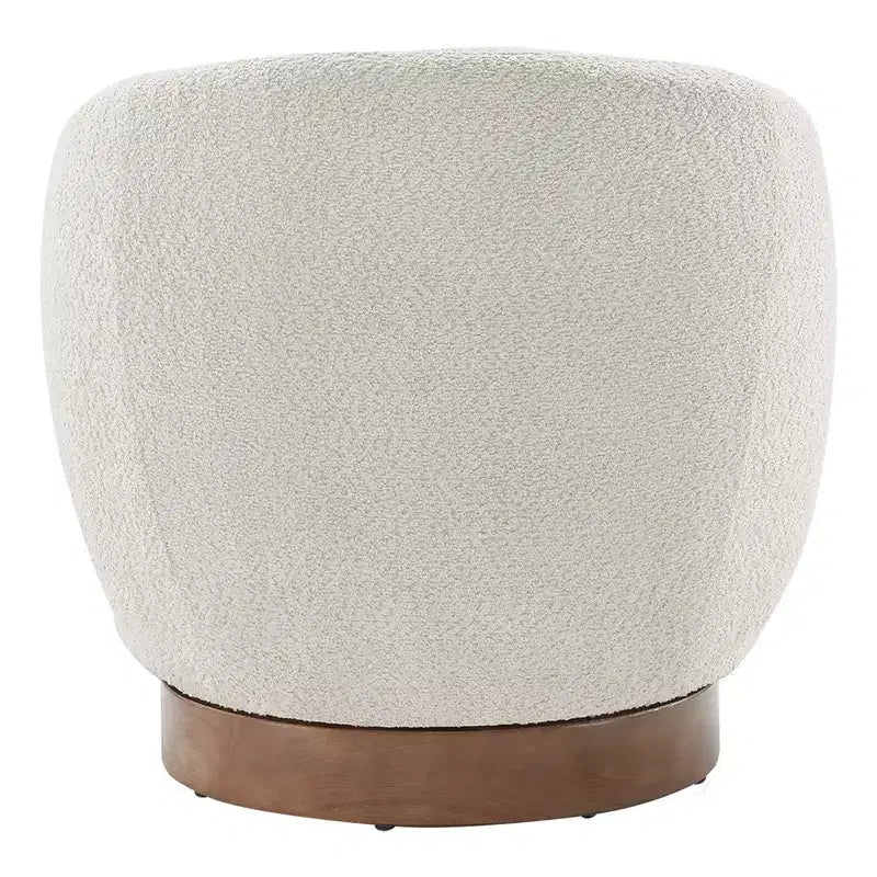 Spruce&Spring Upholstered Swivel Accent Barrel Chair with Wood Base