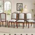 Set of 4 Farmhouse Dining Chairs with High Backs and Upholstered Seating