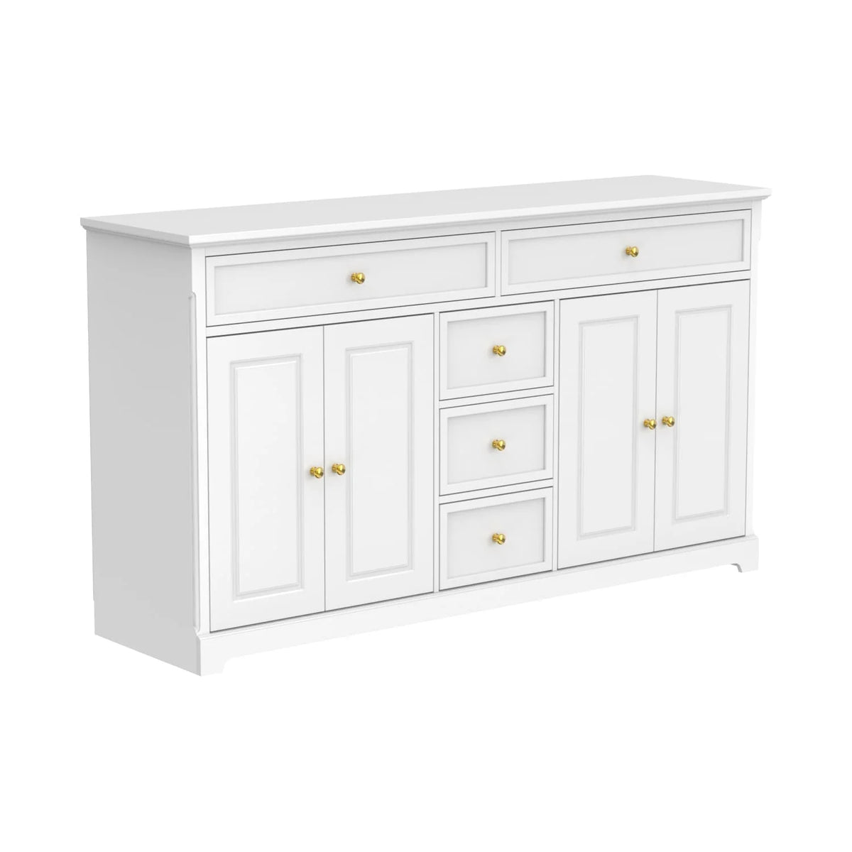 Buffet bahut 150 cm blanc laqué moderne contemporain du milieu du siècle