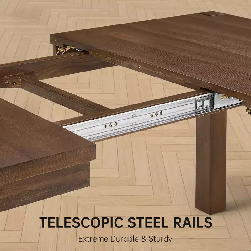 Modern Dining Set - 80 Table + 6 Cushioned Chairs, Solid Wood Frame, 400lbs Table Capacity, Easy Assembly