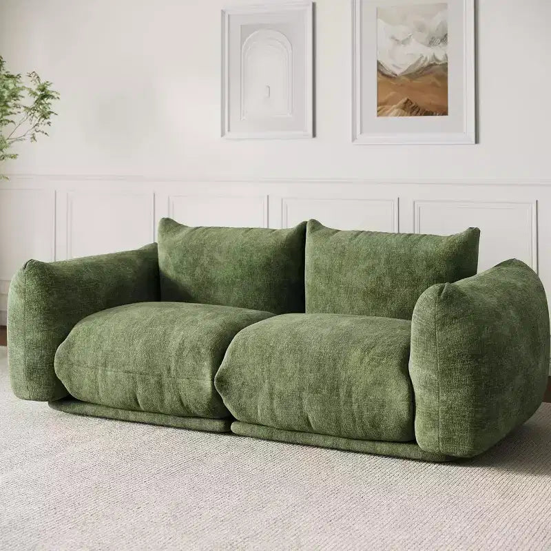 Chenille Fabric Modular Love Seat Sofa, 2-Seater Cloud sofa with High Resilience Sponge, Small Space Boneless Sofa