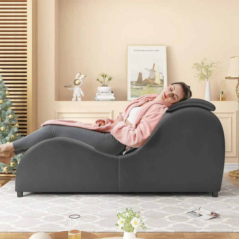 Mixoy Indoor Yoga Chair,Curved Yoga Chaise Lounge Chair for Adults Stretching Exercising Relaxing
