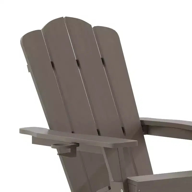 Merrick Lane Adirondack Rocking Chair with Cup Holder, All-Weather HDPE Indoor/Outdoor Chair