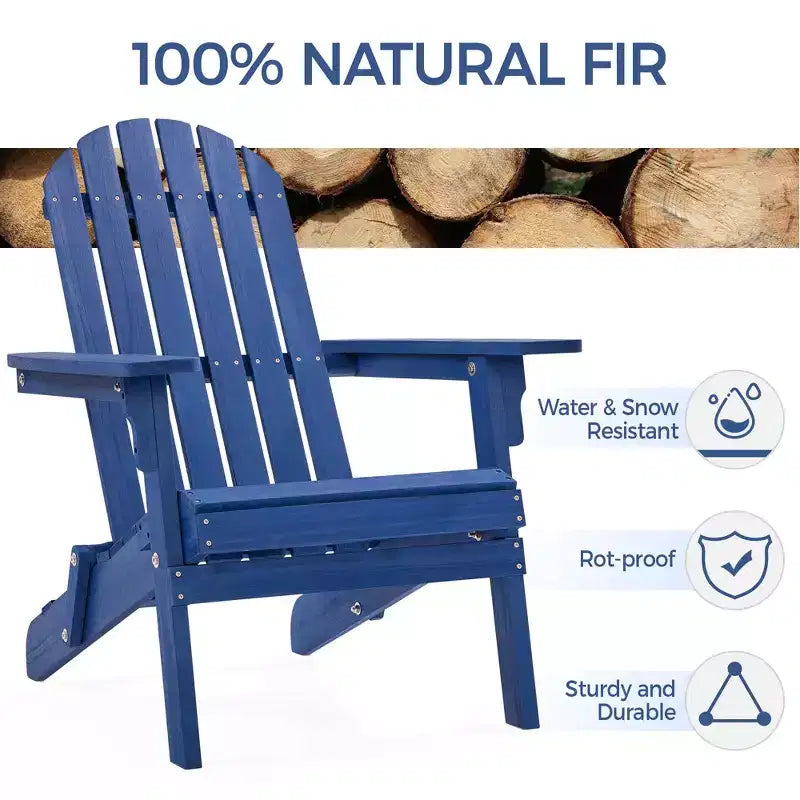 Yaheetech Folding Adirondack Chair Solid Wood Garden Chair Weather Resistant