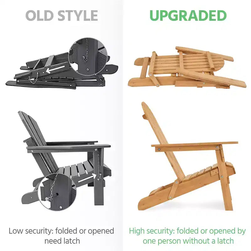 Yaheetech Folding Adirondack Chair Solid Wood Garden Chair Weather Resistant