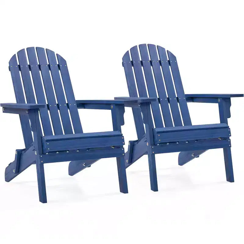 Yaheetech 2-piece Folding Adirondack Chair Solid Wood Outside Chair