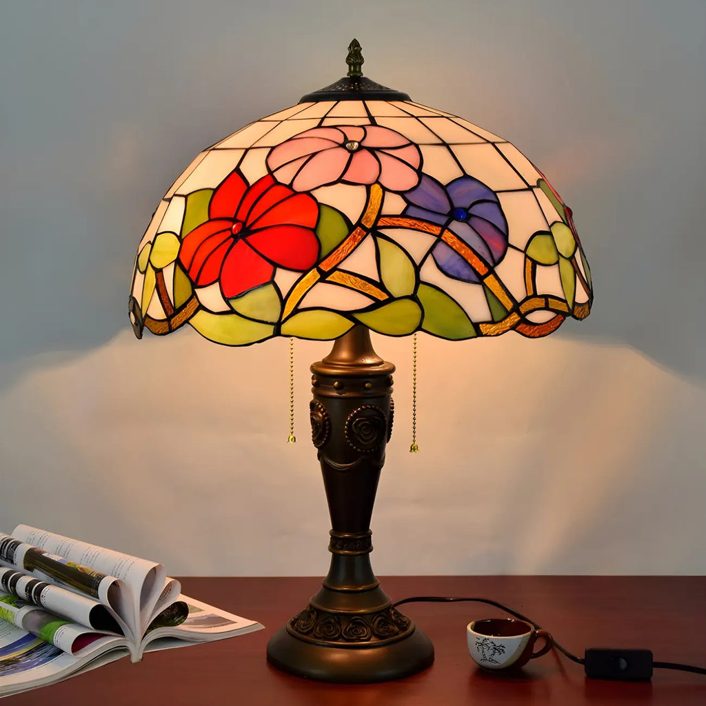 HomeyFad 2-Light Vintage Stainless Glass Dome Table Lamp