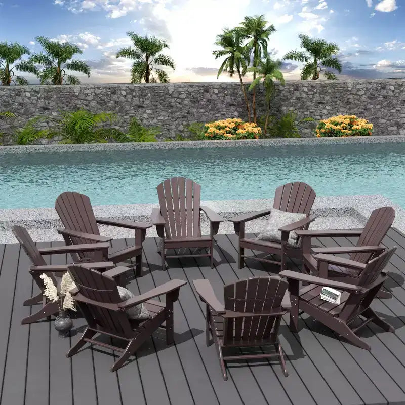 WestinTrends Dylan HDPE Outdoor Patio Adirondack Chair (Set of 8)