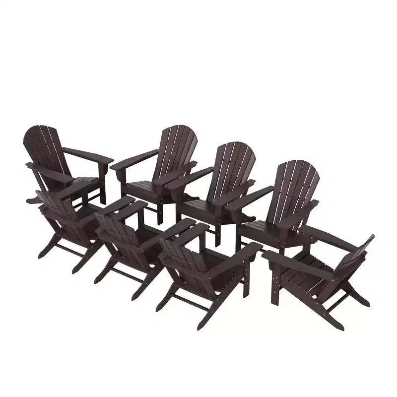 WestinTrends Dylan HDPE Outdoor Patio Adirondack Chair (Set of 8)