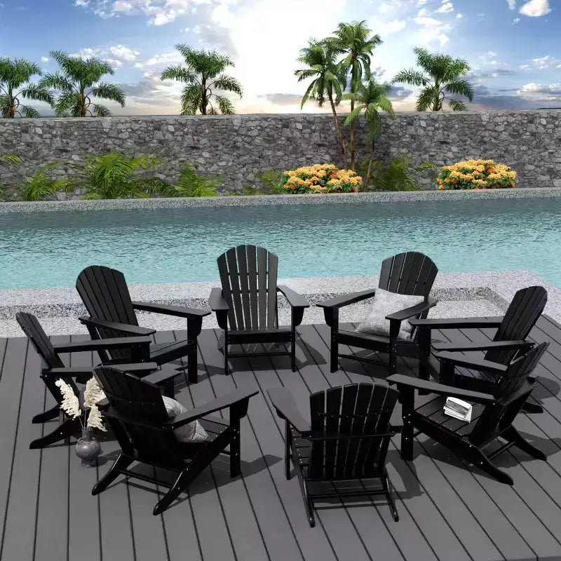 WestinTrends Dylan HDPE Outdoor Patio Adirondack Chair (Set of 8)