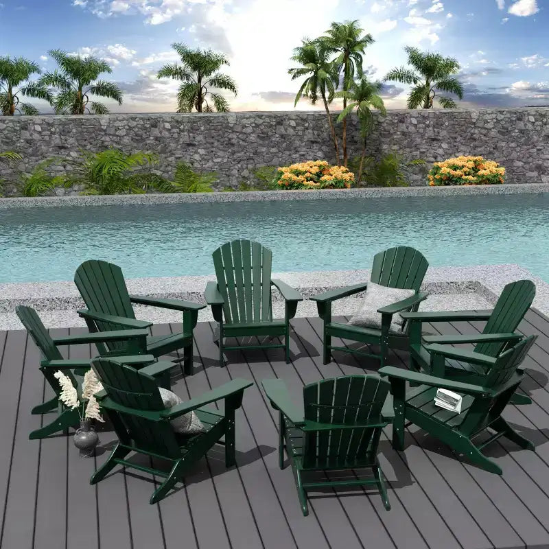 WestinTrends Dylan HDPE Outdoor Patio Adirondack Chair (Set of 8)