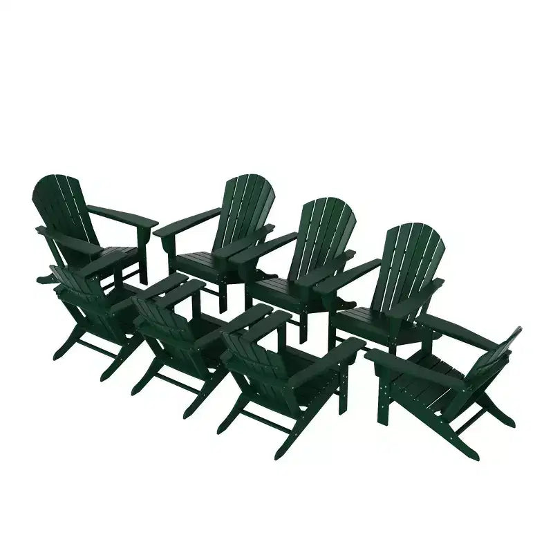 WestinTrends Dylan HDPE Outdoor Patio Adirondack Chair (Set of 8)