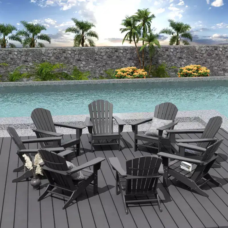 WestinTrends Dylan HDPE Outdoor Patio Adirondack Chair (Set of 8)