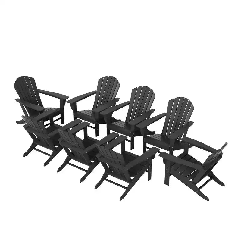 WestinTrends Dylan HDPE Outdoor Patio Adirondack Chair (Set of 8)