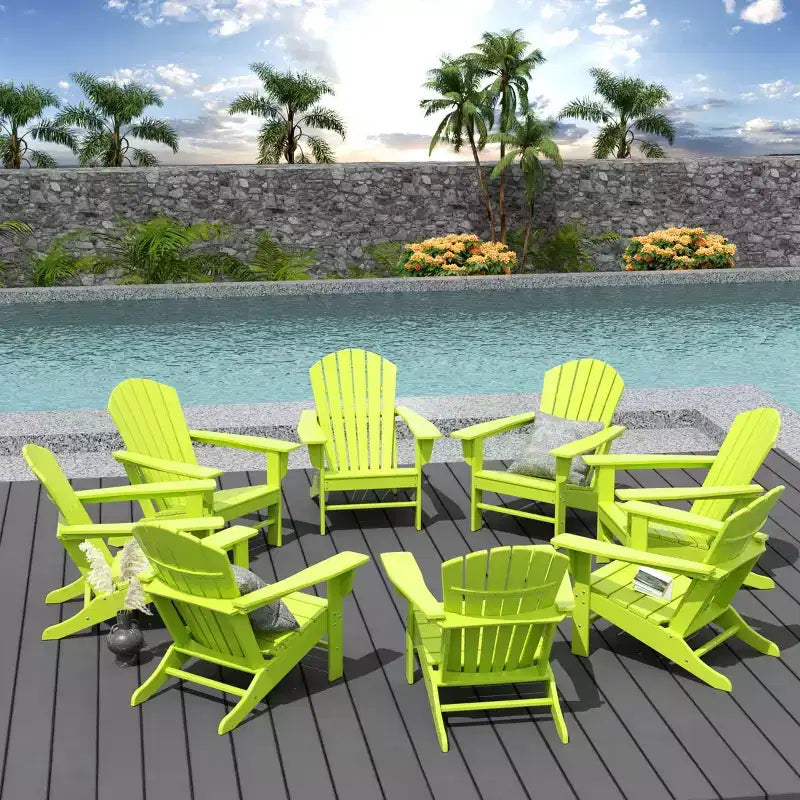 WestinTrends Dylan HDPE Outdoor Patio Adirondack Chair (Set of 8)