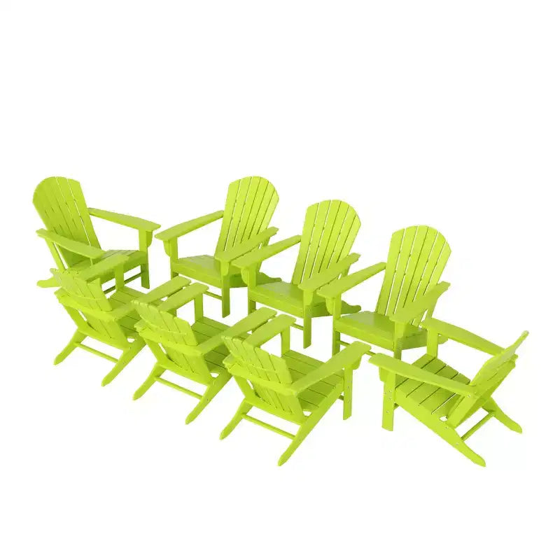 WestinTrends Dylan HDPE Outdoor Patio Adirondack Chair (Set of 8)