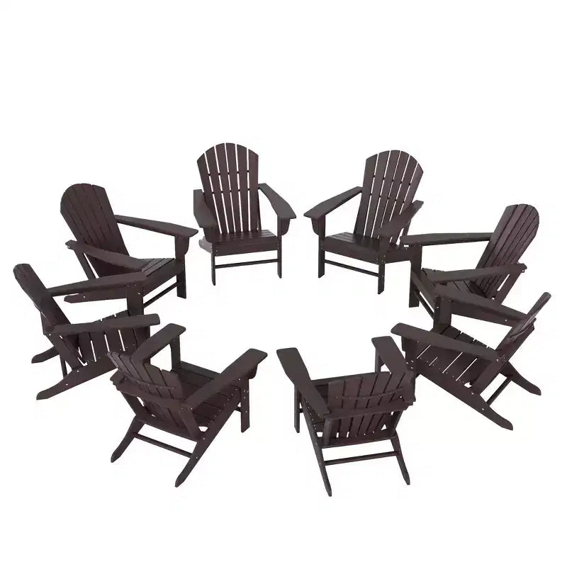WestinTrends Dylan HDPE Outdoor Patio Adirondack Chair (Set of 8)