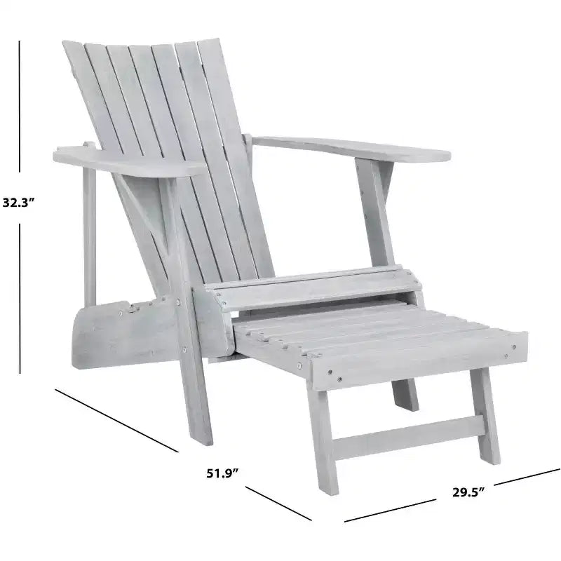 Fauteuil Adirondack Merlin avec repose-pieds rétractable Intérieur/Extérieur - PAT6760 - Safavieh