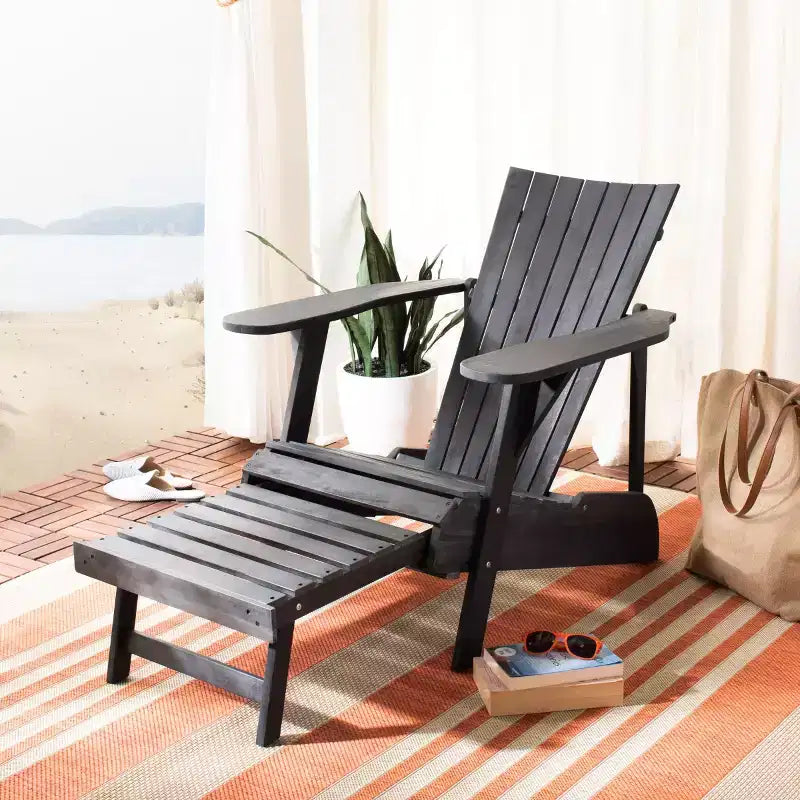 Fauteuil Adirondack Merlin avec repose-pieds rétractable Intérieur/Extérieur - PAT6760 - Safavieh
