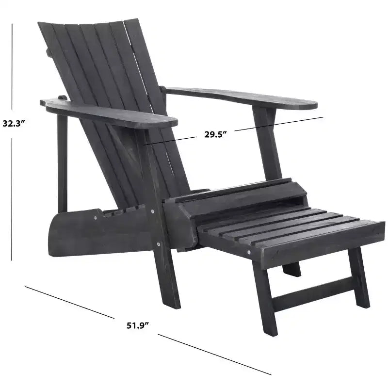 Fauteuil Adirondack Merlin avec repose-pieds rétractable Intérieur/Extérieur - PAT6760 - Safavieh