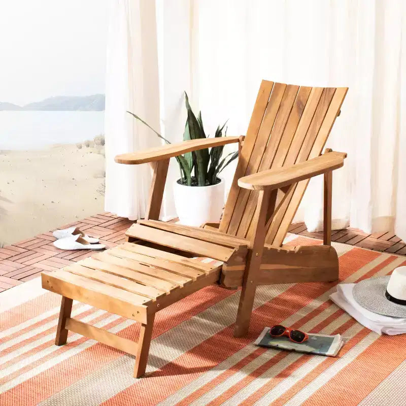 Fauteuil Adirondack Merlin avec repose-pieds rétractable Intérieur/Extérieur - PAT6760 - Safavieh