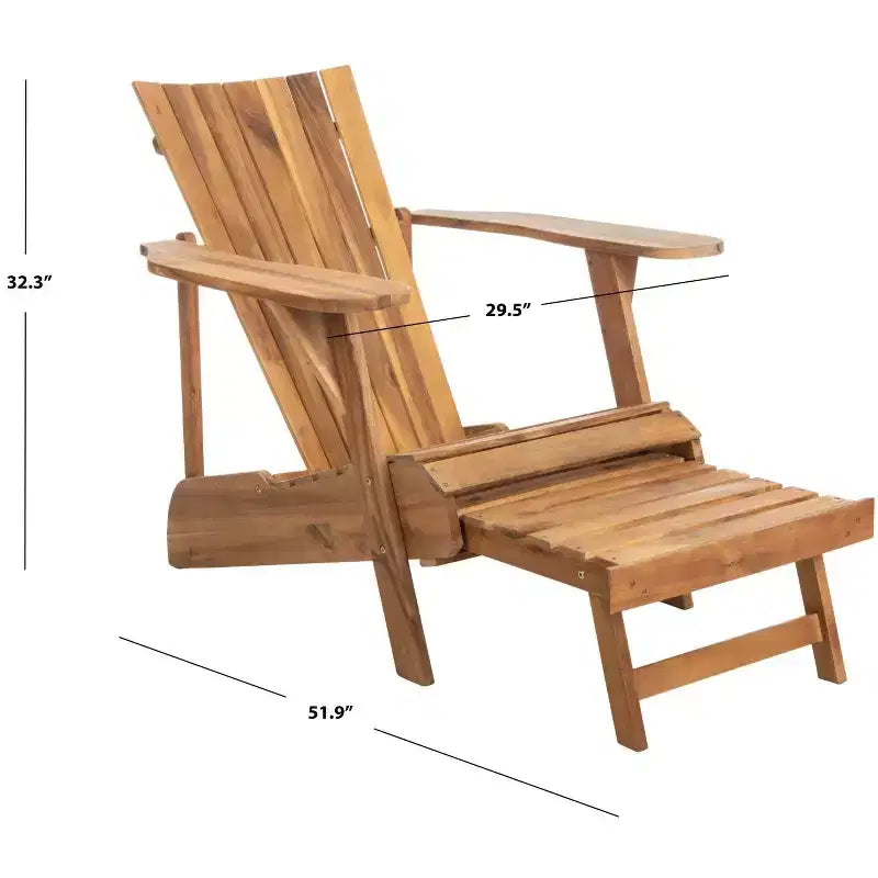 Fauteuil Adirondack Merlin avec repose-pieds rétractable Intérieur/Extérieur - PAT6760 - Safavieh
