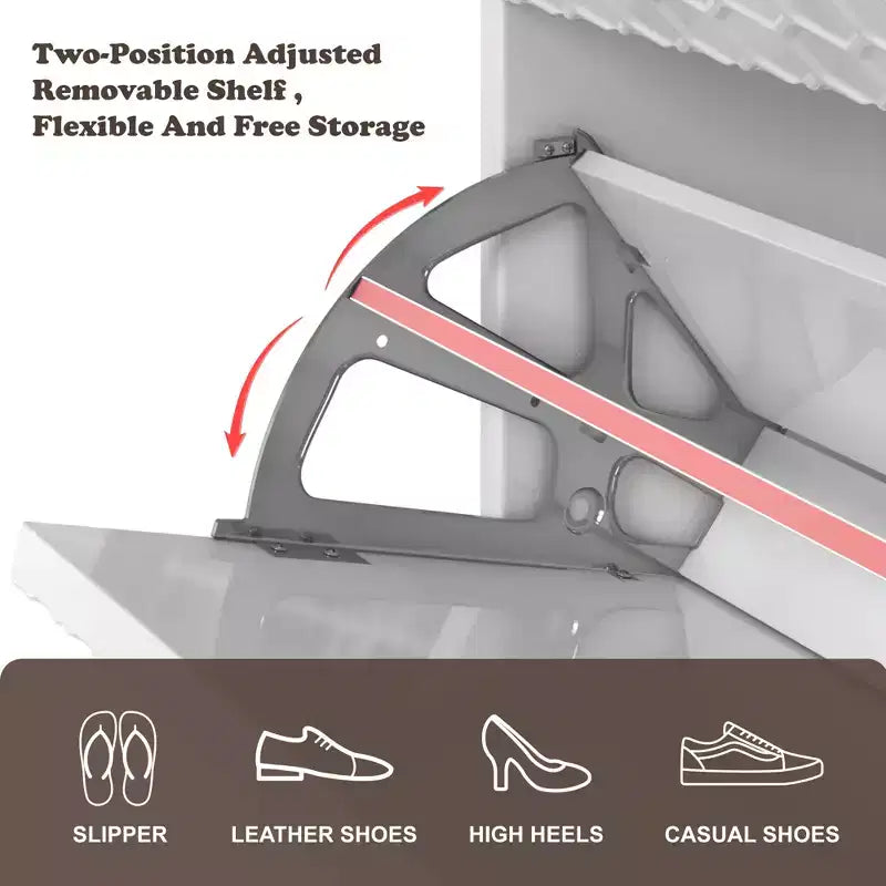 CLIHOME 24 Pair Entryway Shoe Storage Organizer Cabinet Flip Drawers Closet Shoe Rack Shelf Organizer
