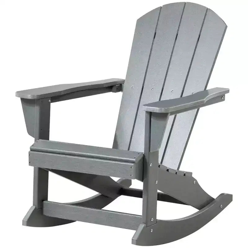 Outsunny Outdoor Rocking Chair, HDPE Adirondack Porch Rocker Chair for Garden, Patio