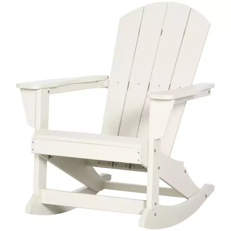 Outsunny Outdoor Rocking Chair, HDPE Adirondack Porch Rocker Chair for Garden, Patio