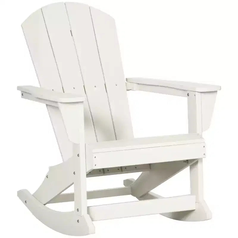 Outsunny Outdoor Rocking Chair, HDPE Adirondack Porch Rocker Chair for Garden, Patio