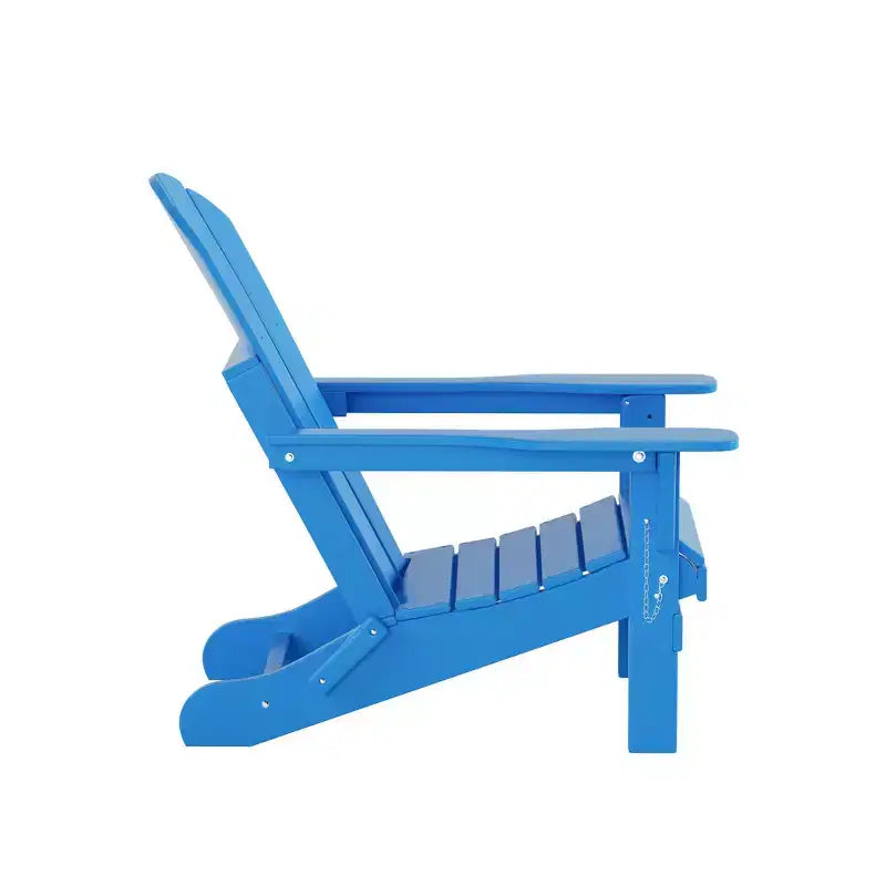 WestinTrends Malibu HDPE Outdoor Patio Folding Poly Adirondack Chair with Ottoman (2-Piece Set)