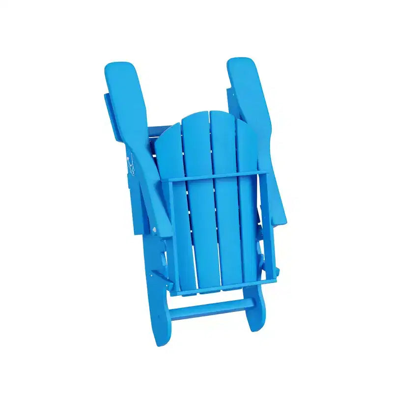 WestinTrends Malibu HDPE Outdoor Patio Folding Poly Adirondack Chair with Ottoman (2-Piece Set)