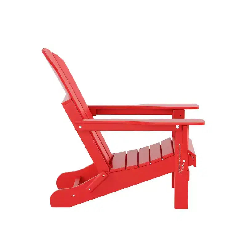 WestinTrends Malibu HDPE Outdoor Patio Folding Poly Adirondack Chair with Ottoman (2-Piece Set)