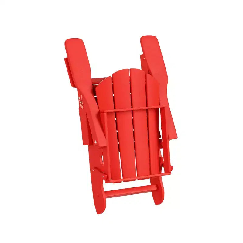 WestinTrends Malibu HDPE Outdoor Patio Folding Poly Adirondack Chair with Ottoman (2-Piece Set)
