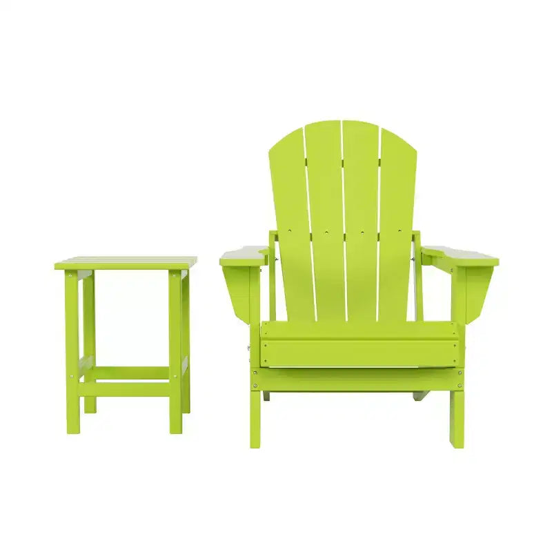 Chaise Adirondack pliante d'extérieur WestinTrends Malibu en PEHD avec table d'appoint (ensemble de 2 pièces)